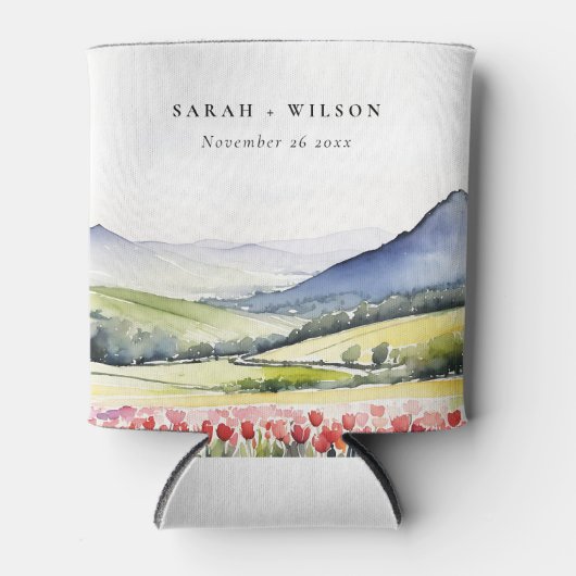 Minimale Country Spring Floral Landschap Trouwen i Blikjeskoeler (Voorkant)