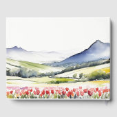 Minimale Country Spring Floral Landschap Trouwen i Gastenboek (Achterkant)