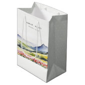 Minimale Country Spring Floral Landschap Trouwen i Medium Cadeauzakje (Voorkant Gekanteld)