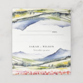 Minimale Country Spring Floral Landschap Trouwen i Plaatskaartje (Buitenkant ongevouwen)