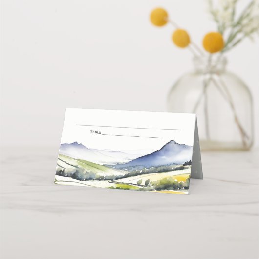 Minimale Country Spring Floral Landschap Trouwen i Plaatskaartje (Achterkant)