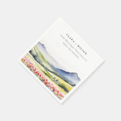 Minimale Country Spring Floral Landschap Trouwen i Servet (Hoek)