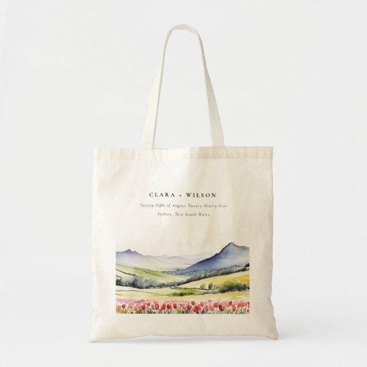 Minimale Country Spring Floral Landschap Trouwen i Tote Bag (Voorkant)