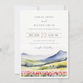 Minimale Country Spring Floral Landschap Trouwen Kaart (Voorkant)
