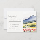 Minimale Country Spring Floral Landschap Trouwen RSVP Kaartje (Voorkant)