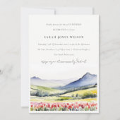 Minimale Country Spring Floral Landschap Verjaarda Kaart (Voorkant)