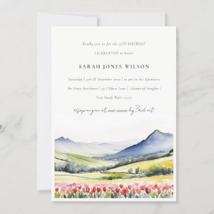 Minimale Country Spring Floral Landschap Verjaarda Kaart