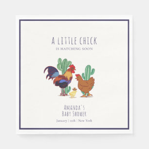 Minimale Cowboy Cactus Haan Kip Baby Shower Servet