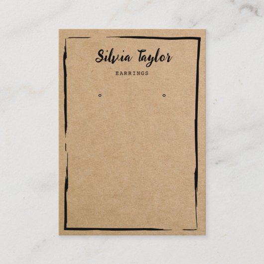 Minimale Craft Paper Oorring lijst Display Toevoeg Visitekaartje (Voorkant)