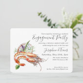 Minimale Crawfish Kook Rehearsal Dinner Oceaanblau Kaart (Staand voorkant)