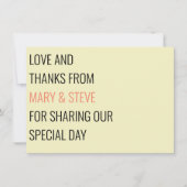 Minimale Cream Simple Big and Bold Wedding Bedankkaart (Voorkant)