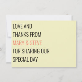 Minimale Cream Simple Big and Bold Wedding Bedankkaart