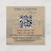 Minimale creatieve retro fotograaf QR-code Vierkante Visitekaartje (Achterkant)