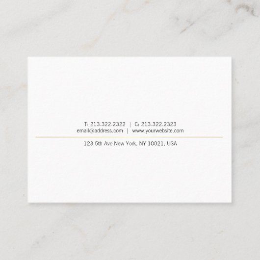 Minimale Creative Design Gold Plain Trendy Visitekaartje (Achterkant)