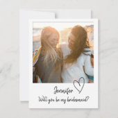 Minimale creditcard voor mijn bridesmaid-voorstel save the date (Voorkant)