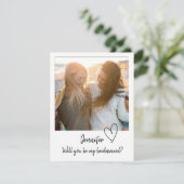 Minimale creditcard voor mijn bridesmaid-voorstel save the date (Staand voorkant)