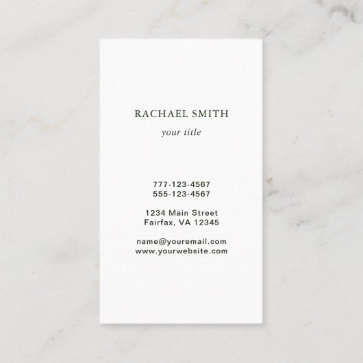 Minimale Creëer uw eigen Logo Visitekaartje (Achterkant)