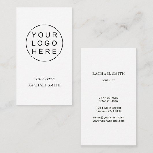 Minimale Creëer uw eigen Logo Visitekaartje (Voorkant / Achterkant)