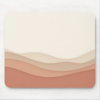 Minimale Crème Beige Papiergolven Muismat