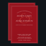 Minimale Crimson Red Script bruiloft uitnodiging<br><div class="desc">Minimale Crimson Red Script Typografie bruiloft uitnodiging. Maak stijlvol indruk op uw bruiloftsgasten met deze trendy crimson rode bruiloft uitnodiging met een prachtig wit script op een crimson rode achtergrond. Deze Uitnodiging heeft een prachtig rood ontwerp, met moderne en minimale vibes, perfect voor uw eenvoudige, trendy, minimalistische bruiloft. De minimale...</div>