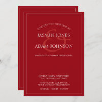 Minimale Crimson Red Script bruiloft uitnodiging