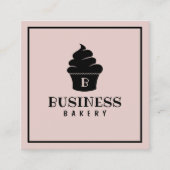 Minimale cupcake Home Bakery Blush Pink Vierkante Visitekaartje (Voorkant)