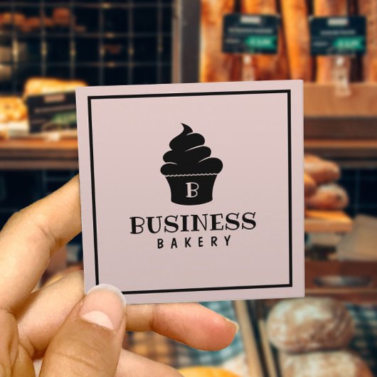 Minimale cupcake Home Bakery Blush Pink Vierkante Visitekaartje