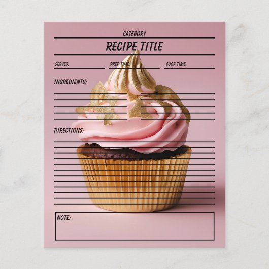 Minimale Cupcake Recept Boek Sjabloon (Voorkant)