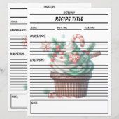 Minimale Cupcake Recept Boek Sjabloon (Voorkant / Achterkant)