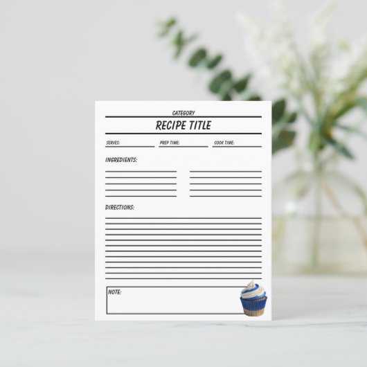 Minimale Cupcake Recept Boek Sjabloon (Staand voorkant)