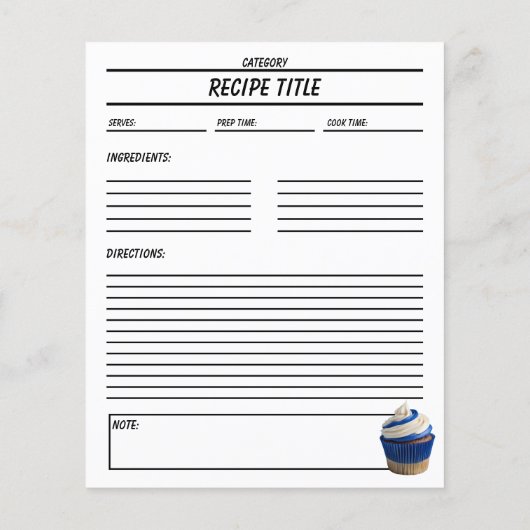 Minimale Cupcake Recept Boek Sjabloon (Achterkant)