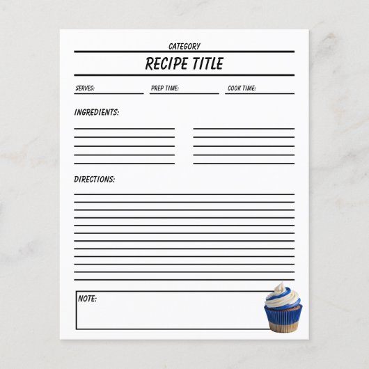 Minimale Cupcake Recept Boek Sjabloon (Voorkant)