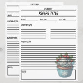 Minimale Cupcake Recept Boek Sjabloon (Voorkant / Achterkant)