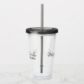 Minimale cursieve Mrs Custom Last Name Wedding Gif Acryl Drinkbeker (Rechts)