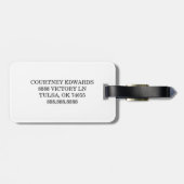 Minimale cursieve Mrs Custom Last Name Wedding Gif Bagagelabel (Achterkant horizontaal)