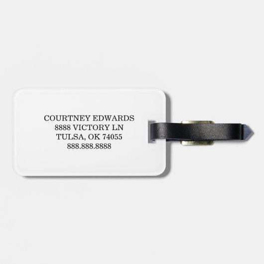 Minimale cursieve Mrs Custom Last Name Wedding Gif Bagagelabel (Achterkant horizontaal)