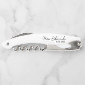 Minimale cursieve Mrs Custom Last Name Wedding Gif Kurkentrekker (Achterkant)