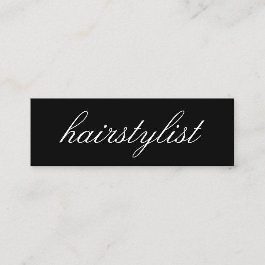 Minimale cursieve tekst | haarstylist mini visitekaartje (Voorkant)