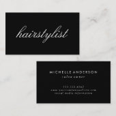 Minimale cursieve tekst | haarstylist visitekaartje (Voorkant / Achterkant)