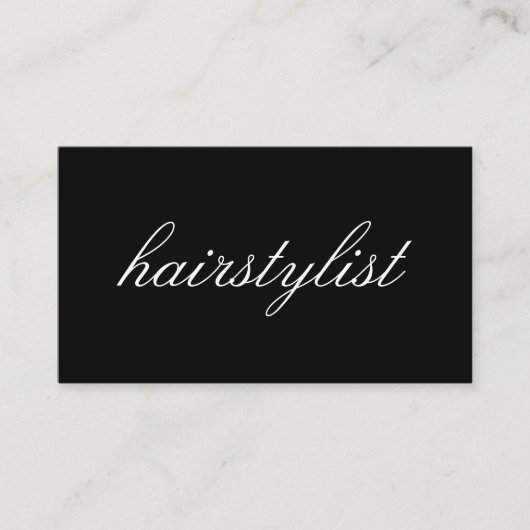 Minimale cursieve tekst | haarstylist visitekaartje (Voorkant)