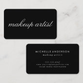 Minimale cursieve tekst | make-up kunstenaar visitekaartje (Voorkant / Achterkant)