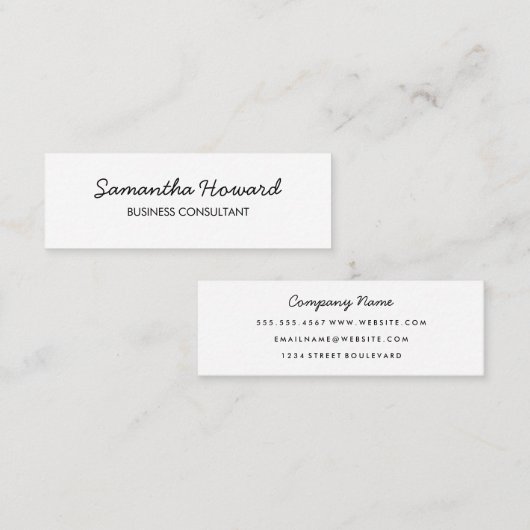 Minimale cursieve tekst mini visitekaartje (Voorkant / Achterkant)