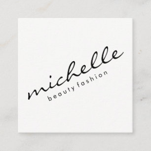 Minimale cursieve tekst vierkante visitekaartje