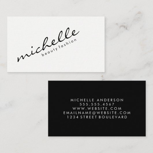 Minimale cursieve tekst visitekaartje (Voorkant / Achterkant)