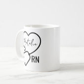 Minimale Custom Nurse Naam Stethoscoop Hart Koffiemok (Voorkant links)