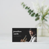 Minimale Custom Photo Professional Muzikant Modern Visitekaartje (Staand voorkant)
