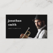 Minimale Custom Photo Professional Muzikant Modern Visitekaartje (Voorkant)