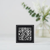 Minimale Custom QR Premium Vierkante Visitekaartje (Staand voorkant)