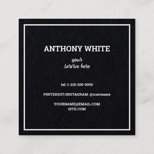 Minimale Custom QR Premium Vierkante Visitekaartje (Achterkant)