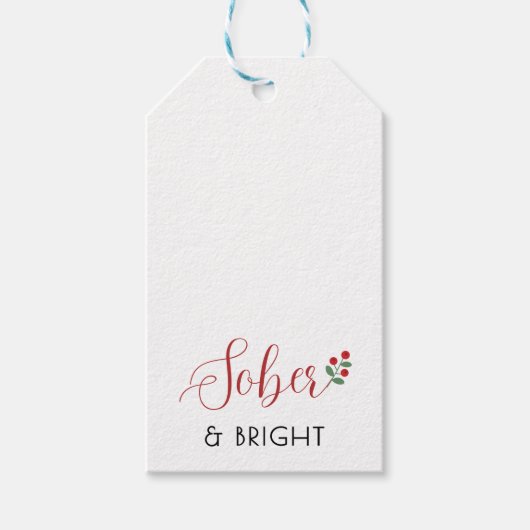 Minimale Custom Soberand Bright Christmas Cadeaulabel (Voorkant)